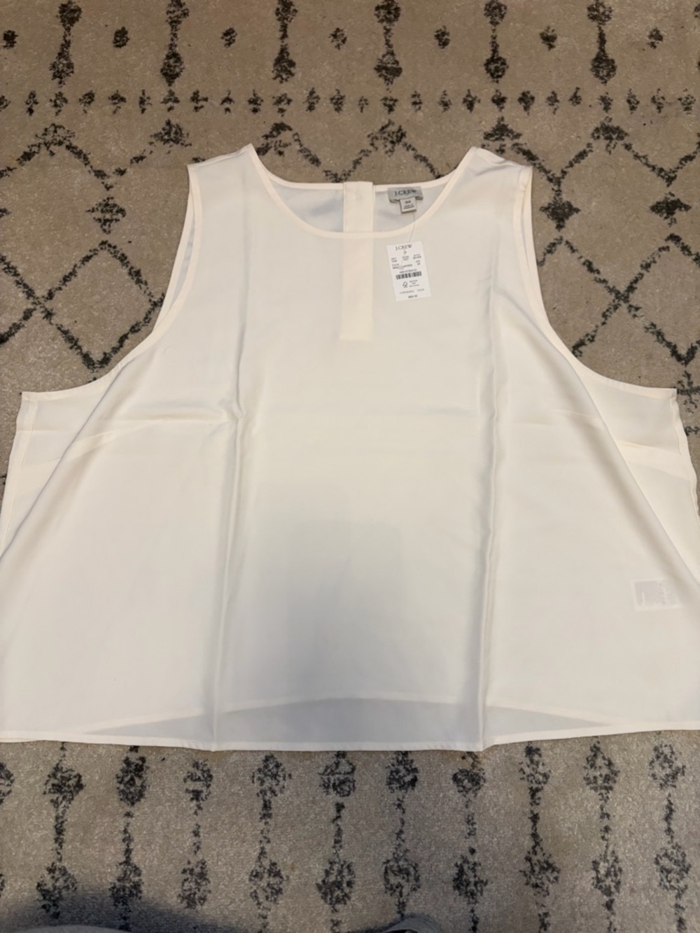 J. Crew Cream Sleeveless Crewneck Shell